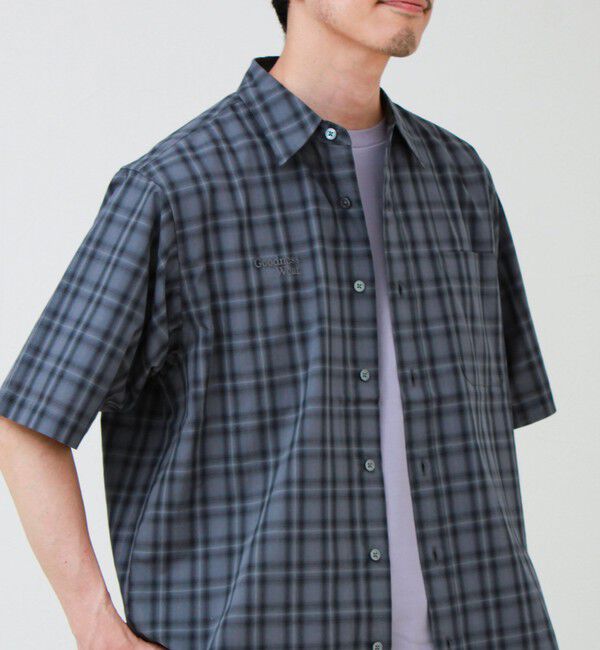 GLOSTER「GOODNESS刺繍 オンブレー ショートスリーブシャツ」|シャツ・ブラウス|