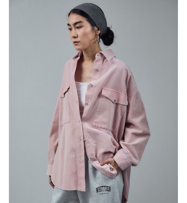 SALON adam et rope'「フェードコーデュロイオーバーシャツ / セットアップ対応」|シャツ・ブラウス|ピンク(63)