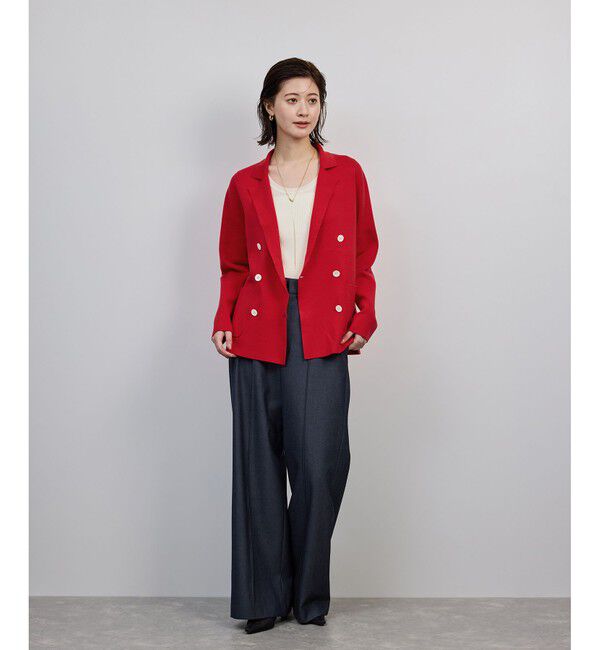 ROPE「シルクコットン総針ニットジャケット/イージーケア」|テーラードジャケット|