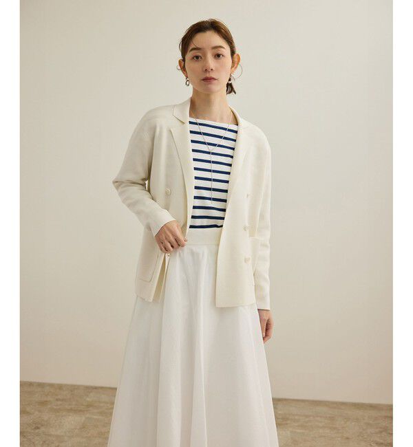 ROPE「シルクコットン総針ニットジャケット/イージーケア」|テーラードジャケット|