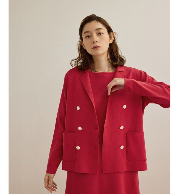 ROPE「シルクコットン総針ニットジャケット/イージーケア」|テーラードジャケット|