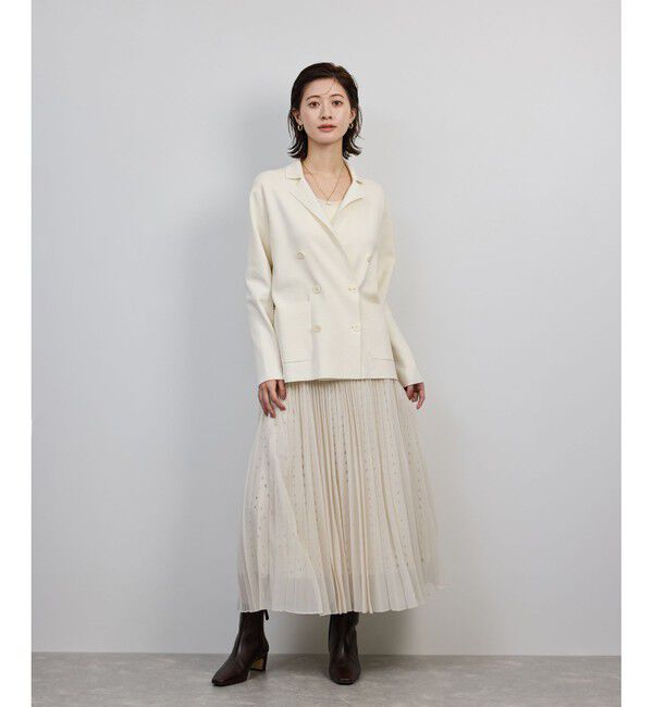 ROPE「シルクコットン総針ニットジャケット/イージーケア」|テーラードジャケット|