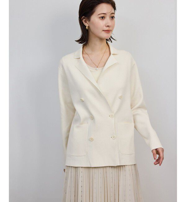 ROPE「シルクコットン総針ニットジャケット/イージーケア」|テーラードジャケット|