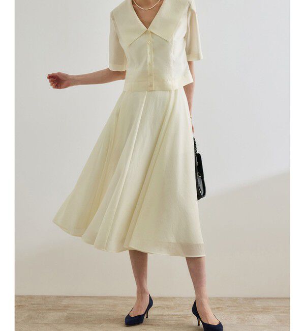 ROPE「シャイニーシアースカート/洗える【セットアップ対応】」|スカート|オフホワイト(15)