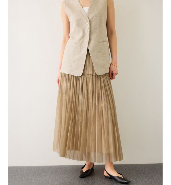 ROPE「フリーカットティアードプリーツスカート/イージーケア」|スカート|