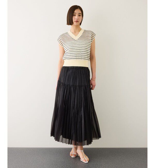 ROPE「フリーカットティアードプリーツスカート/イージーケア」|スカート|