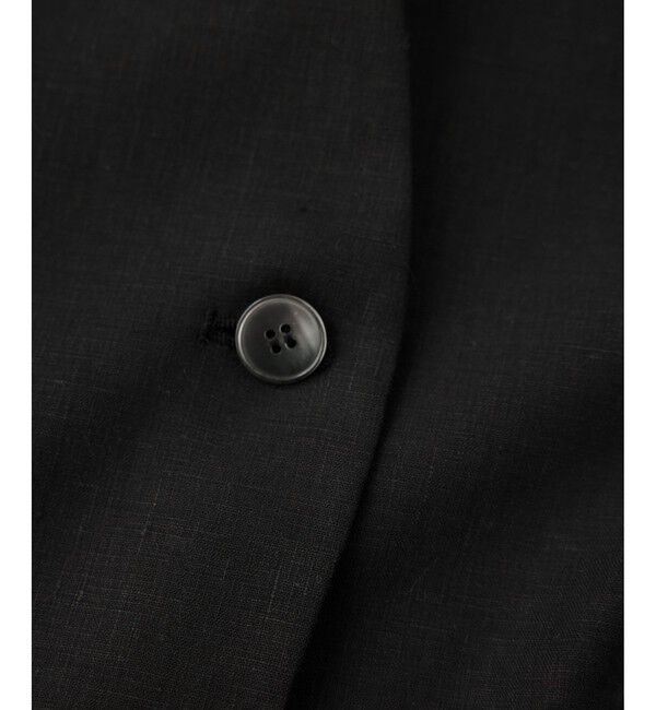 ROPE「リネンハーフスリーブノーカラージャケット」|ノーカラージャケット|