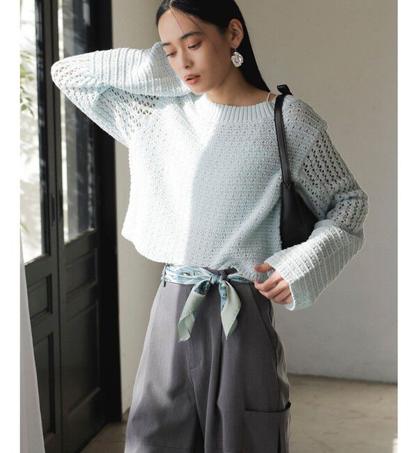 VIS「透かし編みニットプルオーバー」|ニット・セーター|