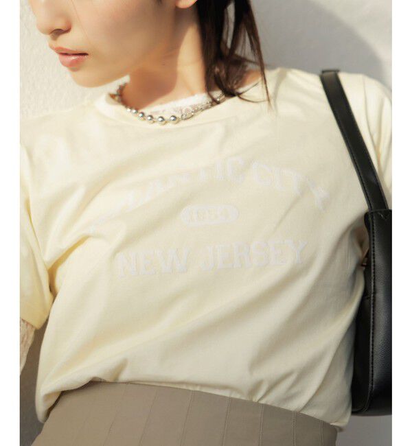 VIS「コンパクトフロッキープリントロゴTシャツ」|Tシャツ・カットソー|