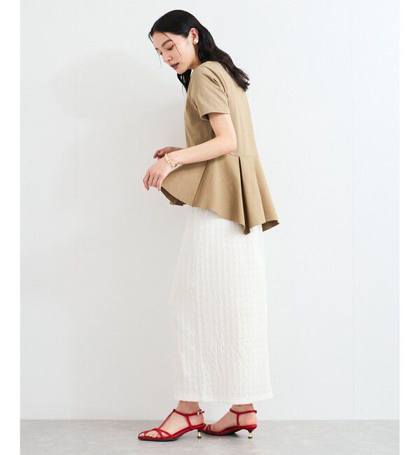 VIS「イレギュラーヘム異素材ドッキングペプラムプルオーバー」|Tシャツ・カットソー|