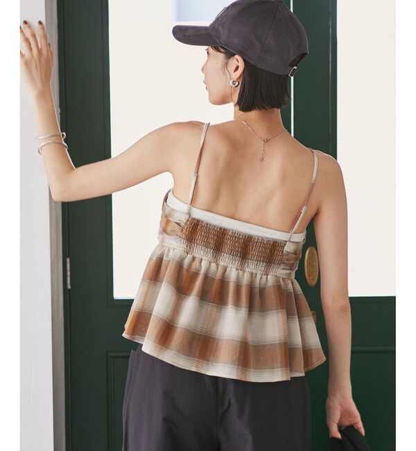 VIS「オンブレチェックリボンビスチェ」|キャミソール|