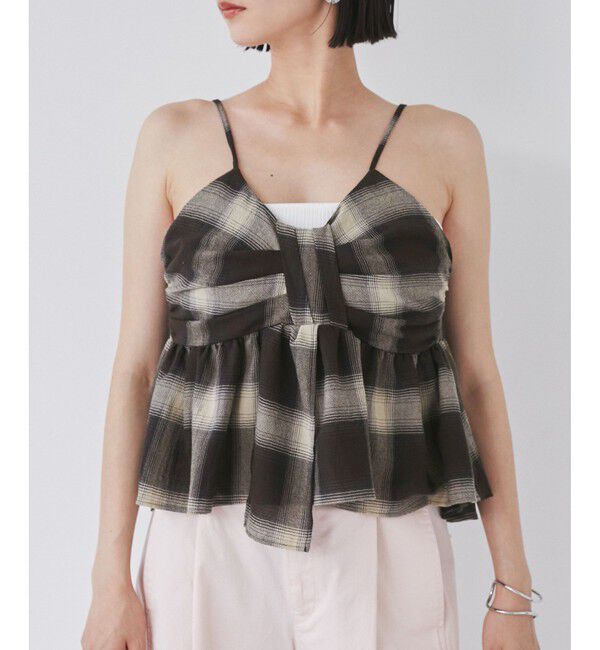 VIS「オンブレチェックリボンビスチェ」|キャミソール|