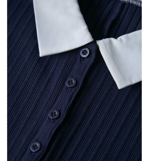 VIS「ポロ衿ランダムリブワンピース」|ワンピース|