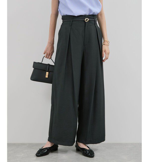 VIS「ボックスタックリラックスパンツ」|チノ|チャコール(06)