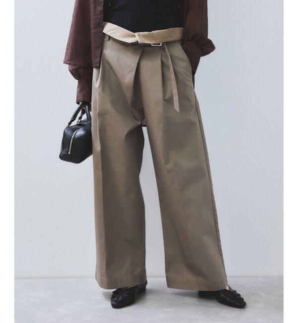 VIS「【洗える】2WAYラップデザインパンツ」|チノ|カーキー系(38)