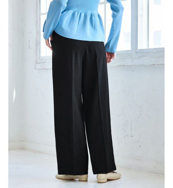 VIS「【美easy】ウーリッシュワンタックワイドパンツ【セットアップ対応/洗える】」|スラックス|
