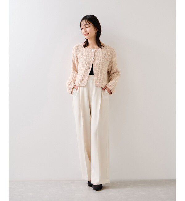 VIS「ファンシーツイードメタルボタンカーディガン」|カーディガン|