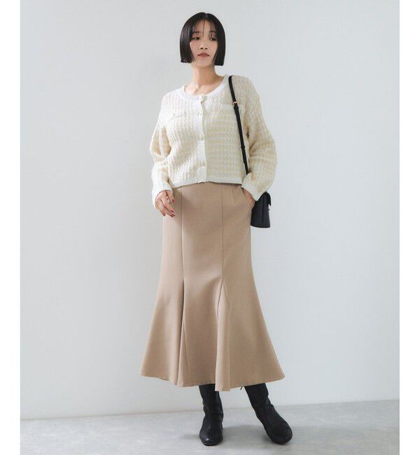 VIS「ファンシーツイードメタルボタンカーディガン」|カーディガン|