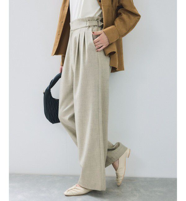 VIS「サスペンダー付き2WAYワイドパンツ」|チノ|ベージュ系(28)