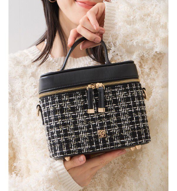 VIS「ファーハンドルキルティング＆ツイードバニティバッグ/2WAY」|ハンドバッグ|その他