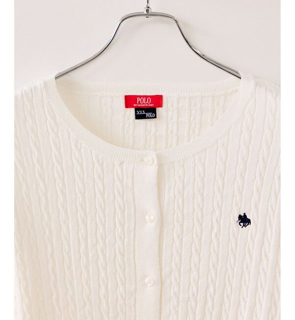 VIS「【POLO BCS】VIS別注ミニケーブルノーカラーカーディガン」|カーディガン|