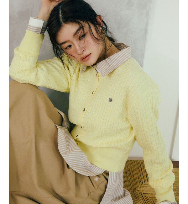 VIS「【POLO BCS】VIS別注ミニケーブルノーカラーカーディガン」|カーディガン|