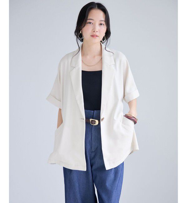 VIS「Light Airyシングルドルマンジャケット/UVケア・接触冷感・吸水速乾」|テーラードジャケット|