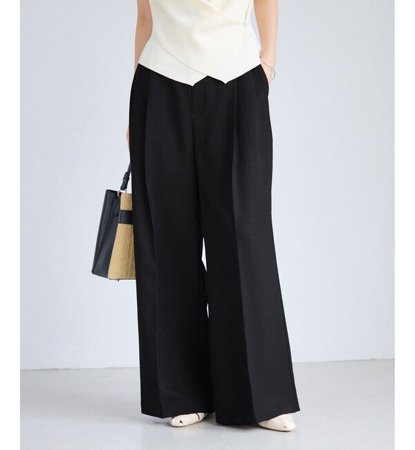 VIS「Light Airyセットアップパンツ/UVケア・接触冷感・吸水速乾」|チノ|ブラック(01)