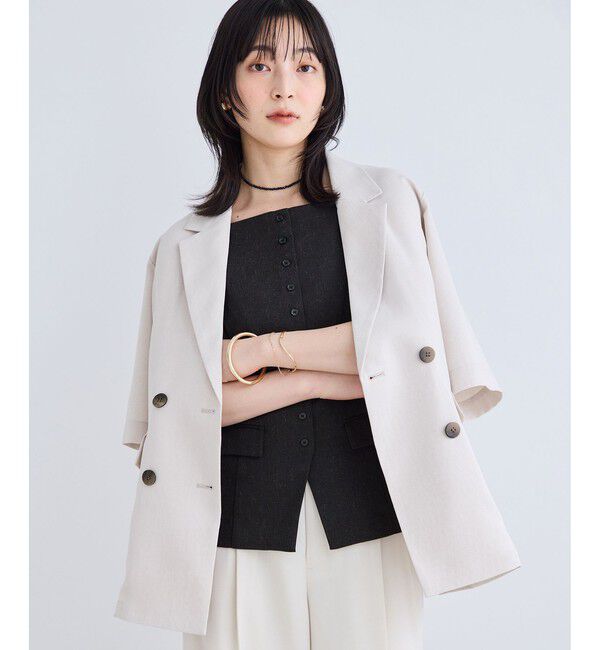 VIS「サマーツィードボタンアップキャミトップス/セットアップ対応」|キャミソール|