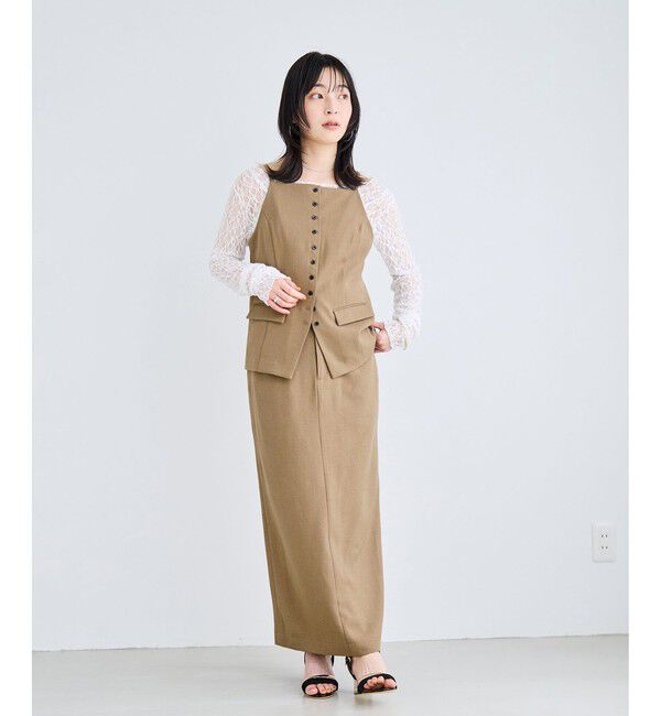 VIS「サマーツィードボタンアップキャミトップス/セットアップ対応」|キャミソール|