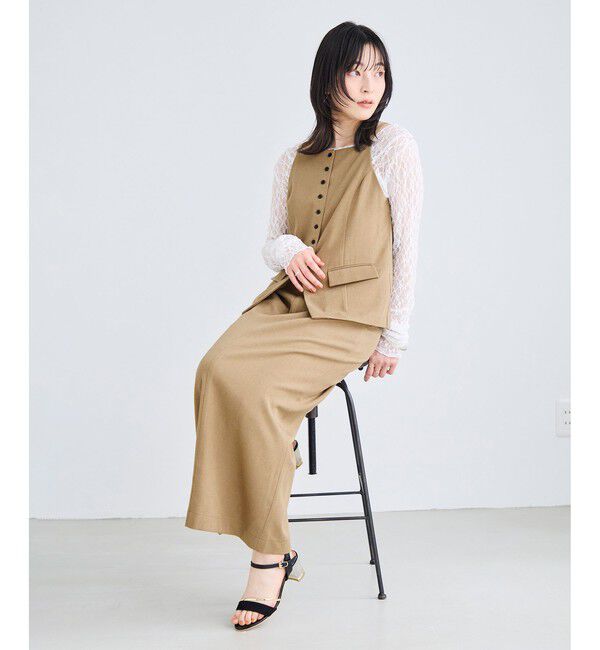 VIS「サマーツィードボタンアップキャミトップス/セットアップ対応」|キャミソール|