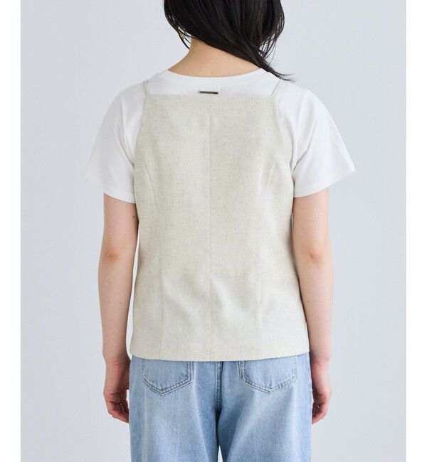 VIS「サマーツィードボタンアップキャミトップス/セットアップ対応」|キャミソール|