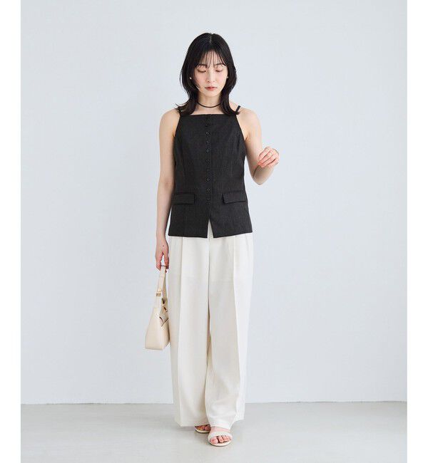 VIS「サマーツィードボタンアップキャミトップス/セットアップ対応」|キャミソール|