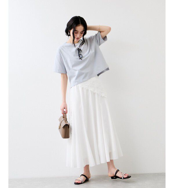 VIS「ボクシークロップド刺繍Tシャツ」|Tシャツ・カットソー|