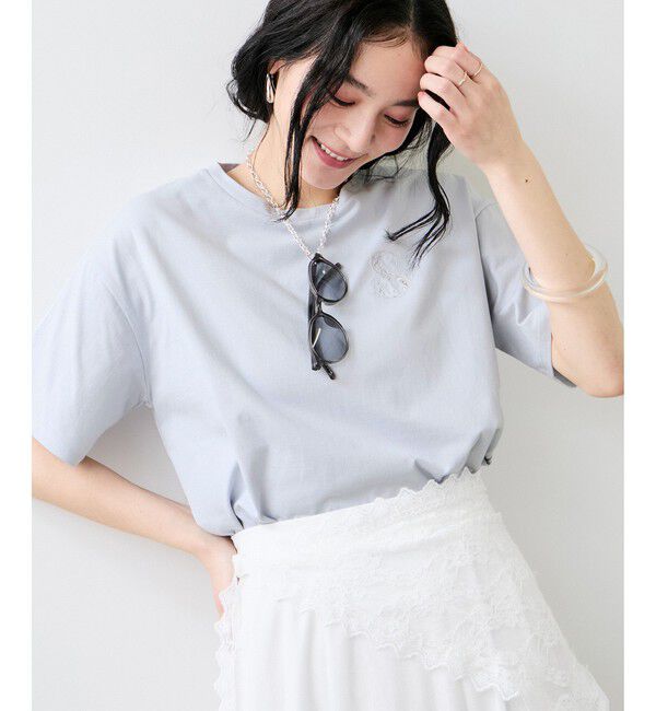 VIS「ボクシークロップド刺繍Tシャツ」|Tシャツ・カットソー|