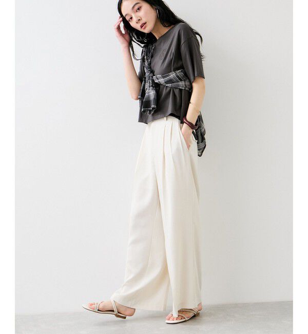 VIS「ボクシークロップド刺繍Tシャツ」|Tシャツ・カットソー|