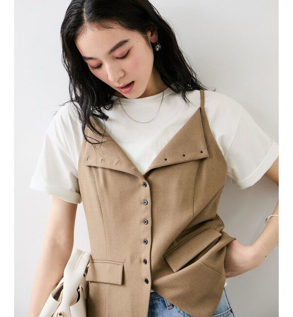 VIS「ボクシークロップド刺繍Tシャツ」|Tシャツ・カットソー|