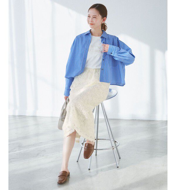 Rope&rsquo;Picnic「フラワーチュールレースアイラインスカート」|スカート|