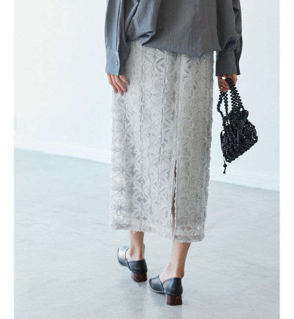 Rope&rsquo;Picnic「フラワーチュールレースアイラインスカート」|スカート|