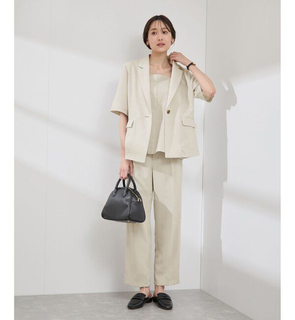 Rope&rsquo;Picnic「【接触冷感・吸水速乾・防シワ】エフォートレスリラックスハーフスリーブジャケット」|テーラードジャケット|