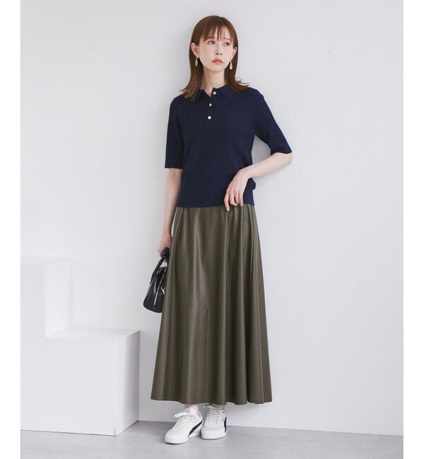 Rope&rsquo;Picnic「シンセティックレザーフレアロングスカート」|スカート|
