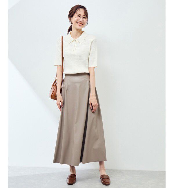 Rope&rsquo;Picnic「シンセティックレザーフレアロングスカート」|スカート|