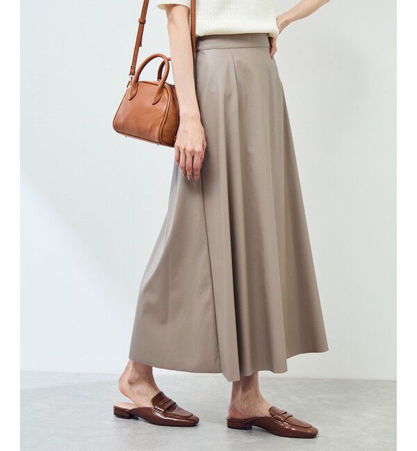 Rope&rsquo;Picnic「シンセティックレザーフレアロングスカート」|スカート|