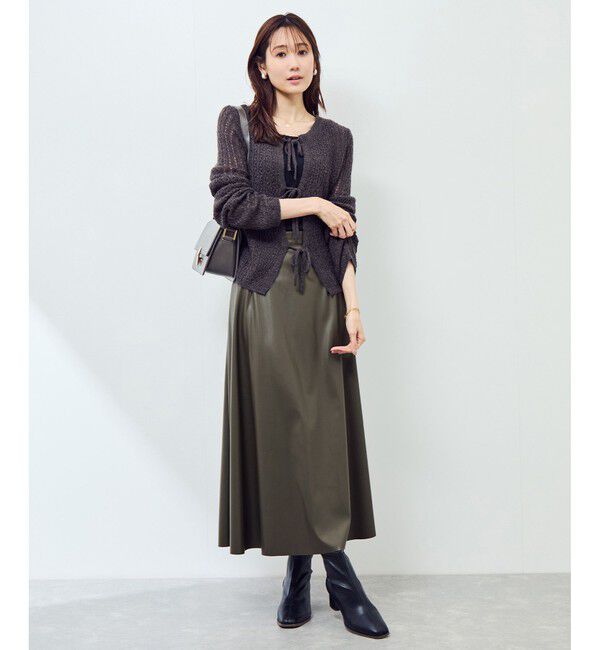 Rope&rsquo;Picnic「シンセティックレザーフレアロングスカート」|スカート|