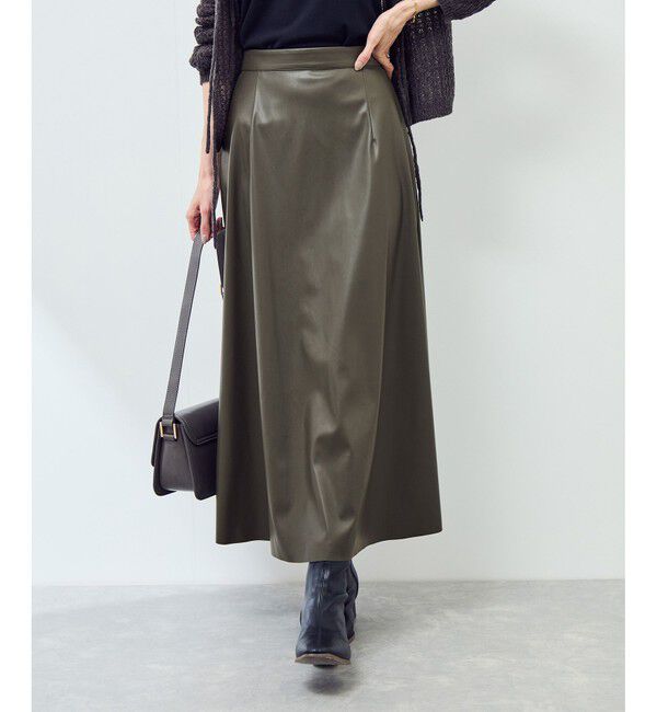 Rope&rsquo;Picnic「シンセティックレザーフレアロングスカート」|スカート|