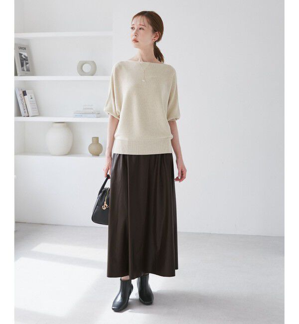 Rope&rsquo;Picnic「シンセティックレザーフレアロングスカート」|スカート|