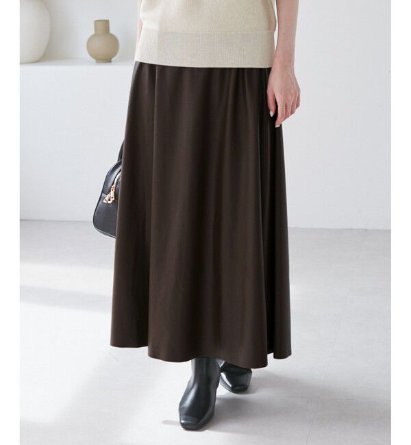 Rope&rsquo;Picnic「シンセティックレザーフレアロングスカート」|スカート|
