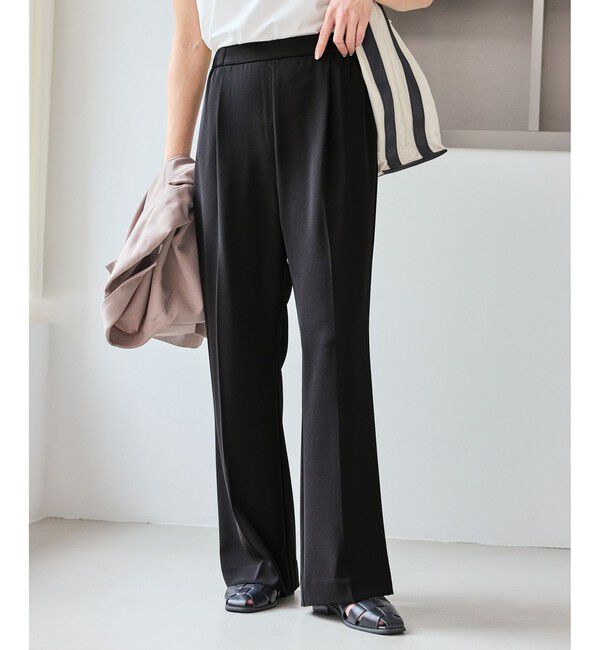 Rope&rsquo;Picnic「【WEB限定サイズ】美フレアカラーパンツ」|スラックス|ブラック(01)