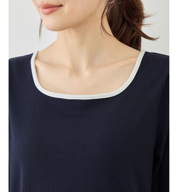 Rope&rsquo;Picnic「前後2WAY配色テレコリボンディテールトップス」|Tシャツ・カットソー|