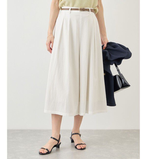 Rope&rsquo;Picnic「ホワイトレーヨンナイロンガウチョパンツ」|スラックス|